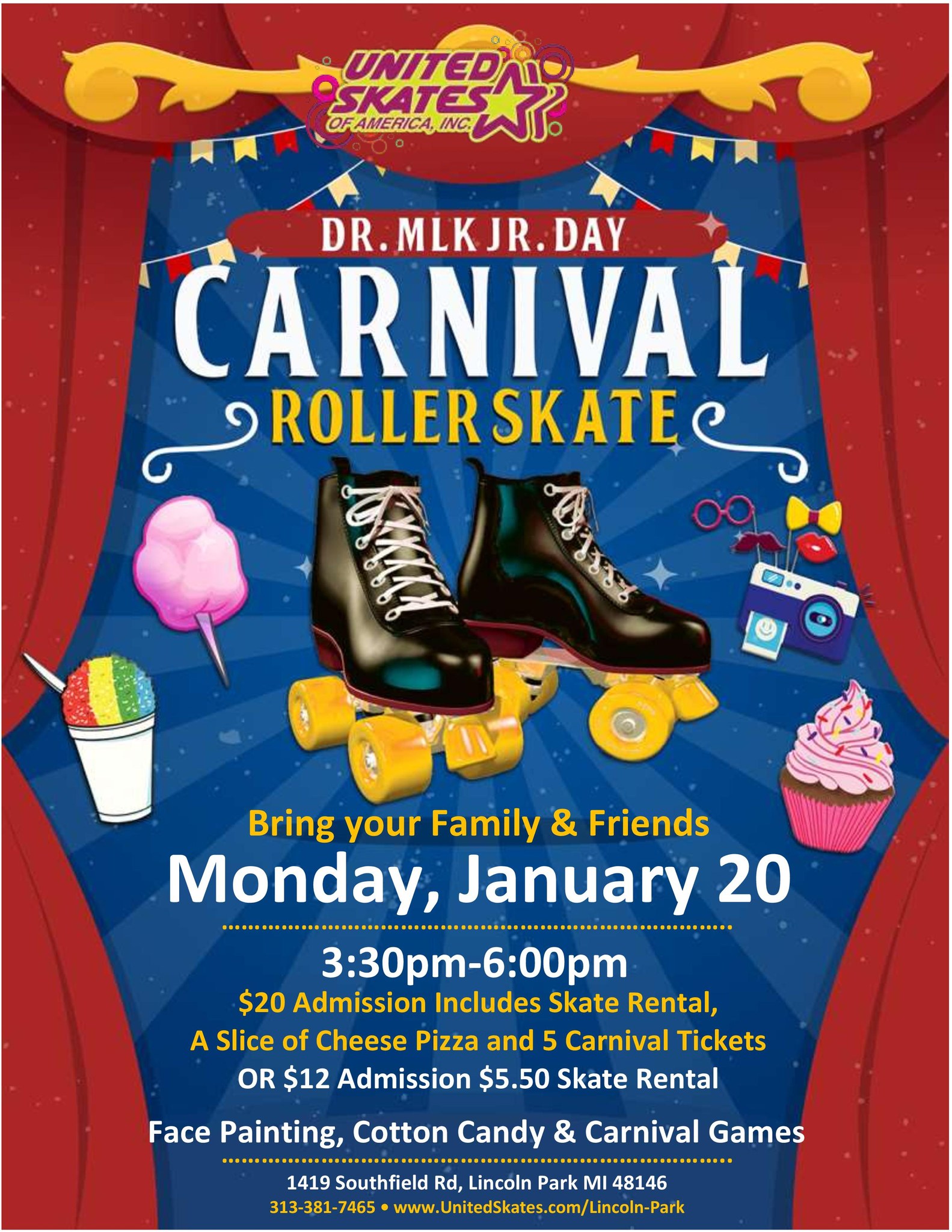 MLK Jr Day Carnival United Skates Lincoln Park Kids Out and About